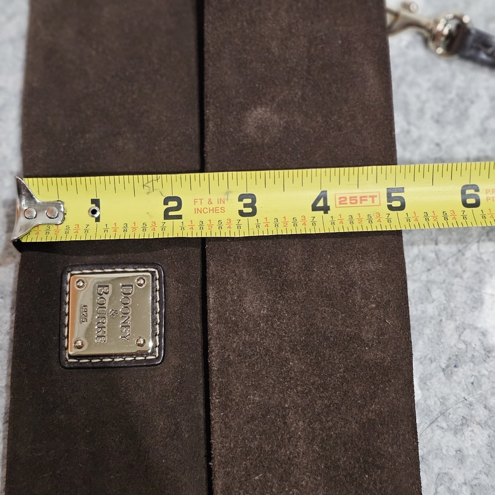 Dooney & Burke Suede Fold Over Clutch Shoulder and Wristlet Bag - Picture 3 of 13